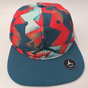 Youth Jordan Hat‎ Snapback Blue Red Geometric Air Jumpman Logo Basketball Boys